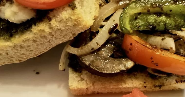 Vegan Pesto Veggie Sandwich